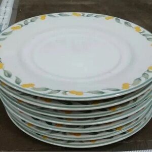 Vintage Julie Pople Avon COUNTRY FRUIT COLLECTION Porcelain Dinner Plate Set 7